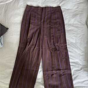 Vince Brown Pants with Purple Stripes